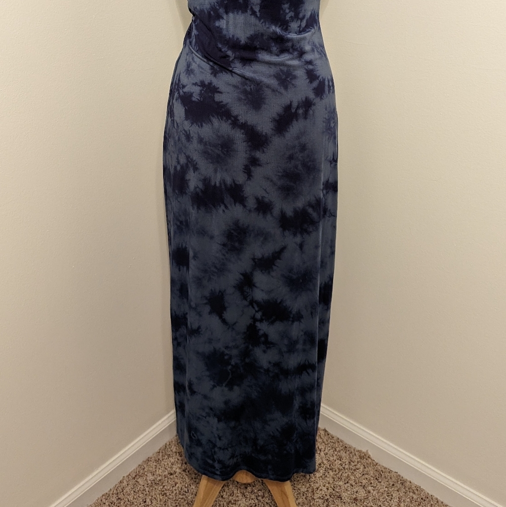 Tart Twist Knot Tie Dye Maxi Dress Blue Medium - Picture 7 of 8